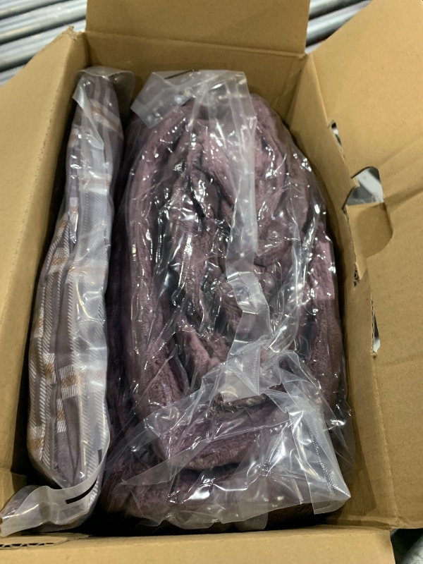 Photo 1 of AMBERSPACE Plush Queen Comforter Set Purple, Flannel Velvet Comforter Sets 7 Pieces Bed in a Bag, Soft Warm Winter Bedding Set with Sheets, Pillowcases & Shams