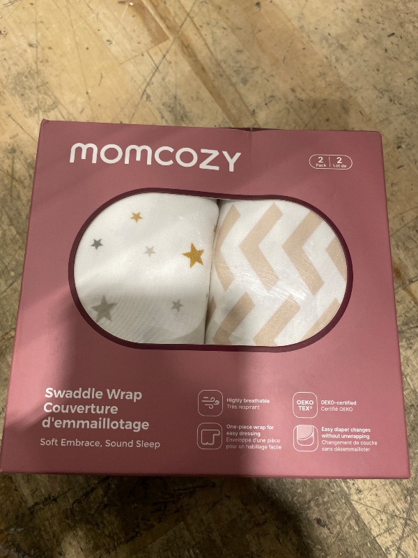 Photo 1 of Baby Swaddle Wrap Blanket 2 Pack Soft Cotton Cartoon Pattern Adjustable Infant Sleeping Blankets