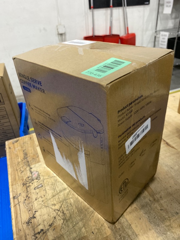 Photo 1 of **FACTORY SEALED** Horavie Mini Single Serve Coffee Maker for K Cup Pods and Ground Coffee, Fast Brew One Cup Coffee Machine with Descaling Reminder and Water Window, 6 to 12 oz. Brew Sizes, Gray