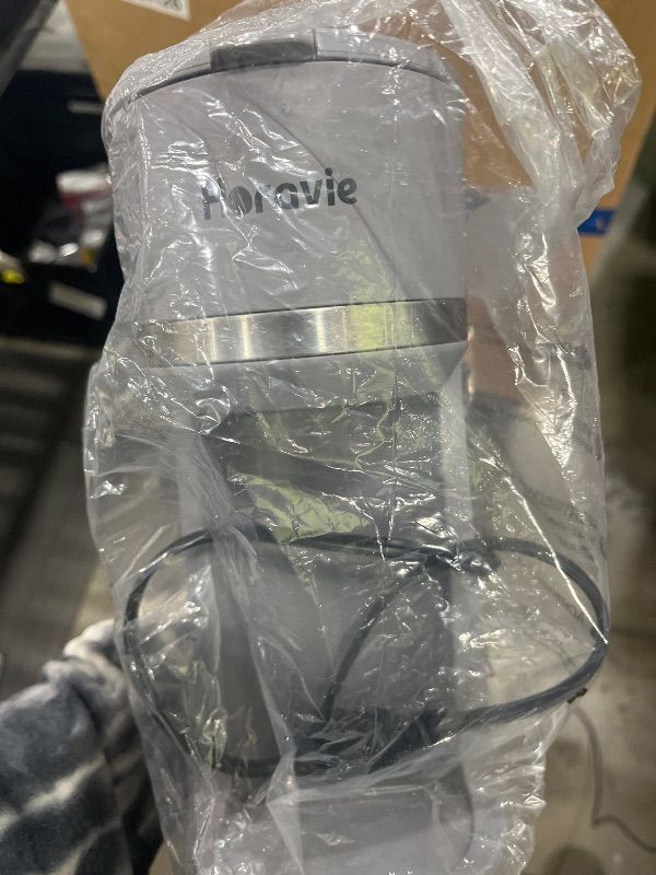 Photo 3 of **FACTORY SEALED** Horavie Mini Single Serve Coffee Maker for K Cup Pods and Ground Coffee, Fast Brew One Cup Coffee Machine with Descaling Reminder and Water Window, 6 to 12 oz. Brew Sizes, Gray