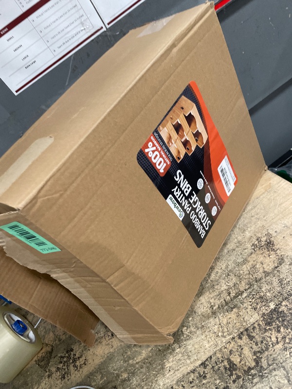 Photo 1 of [Upgraded] 3-tier Stackable Bamboo Pantry Storage Bins, Potato and Onion Storage Baskets with Handles, Removable Divider, Pantry Organizer Holder for Kitchen, Office, Cabinet, Fruit Storage