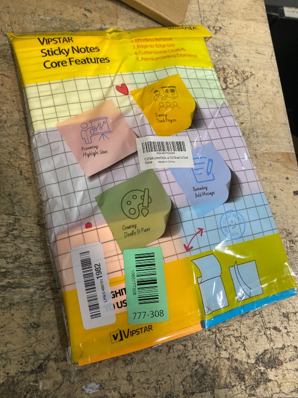 Photo 1 of (12 Pads) Lined Sticky Notes 4x4 in Post, 6 Bright Colors with Lines Self-Stick Note Pads it, Strong Adhesive, 46 Sheets/Pad, 552 Sheets in Total