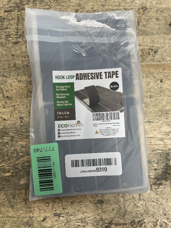 Photo 1 of (1x4 Inch, 16 Sets) Strips with Adhesive for Fabric, No Sew Stick On for Fabric, Sticky Back for Clothes, Curtains - Heavy Duty Double Sided Hook and Loop Hem Tape Fasteners, No Sewing No Iron, Black