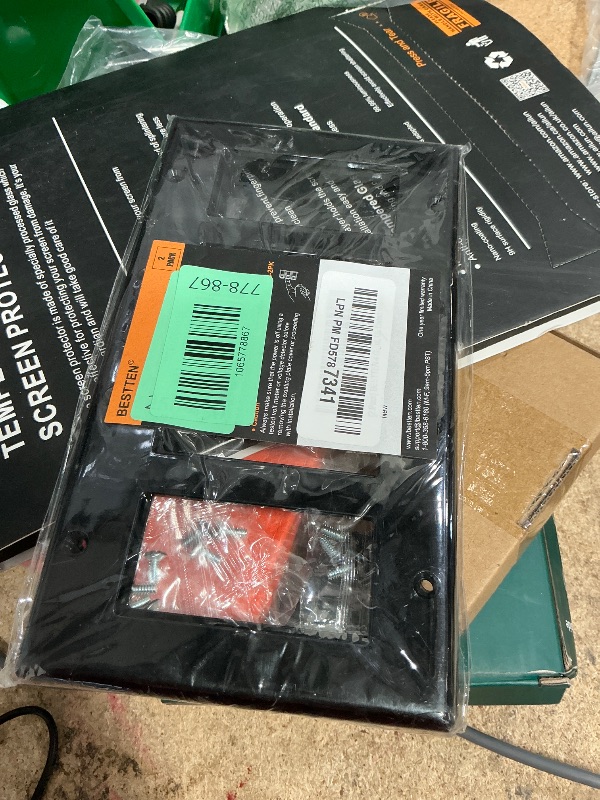 Photo 1 of [2 Pack] BESTTEN 4 Gang Decorator Wall Plate, Standard Size, Unbreakable Polycarbonate Outlet and Switch Cover, H4.53” x W8.23”, UL Listed, Black