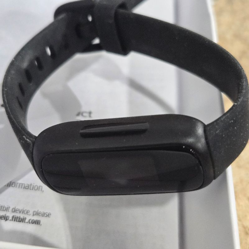 Photo 1 of **NO CHARGER** Fitbit Inspire 3 Health &-Fitness-Tracker with Stress Management, Workout Intensity, Sleep Tracking, 24/7 Heart Rate and more, Midnight Zen/Black One Size (S & L Bands Included)