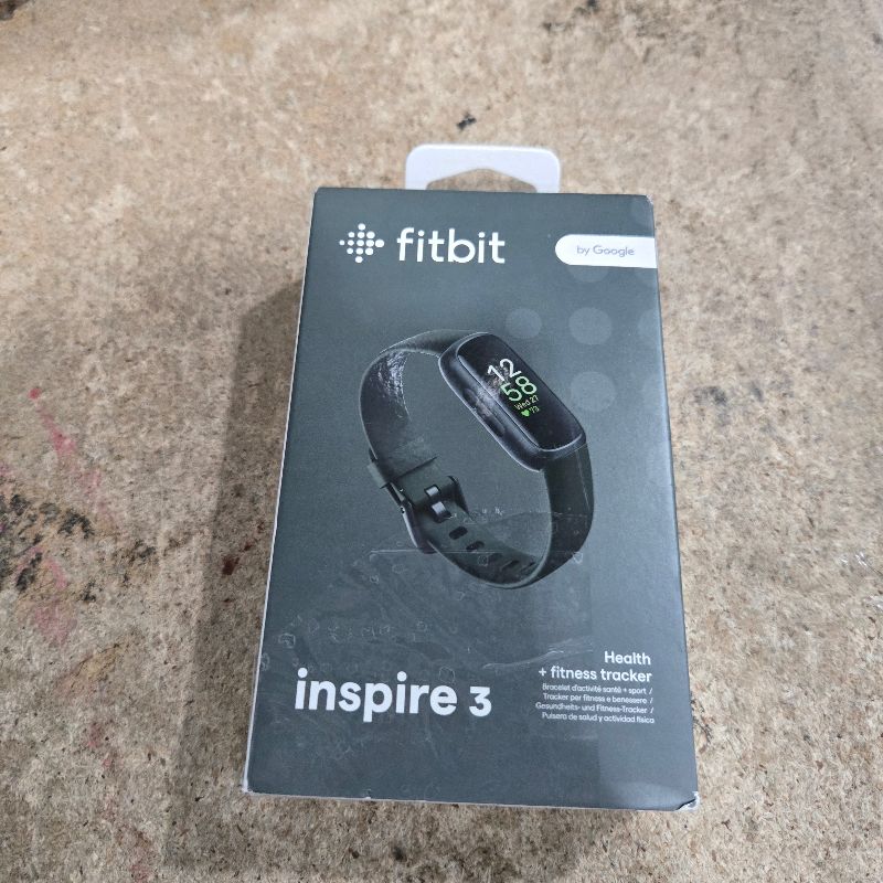 Photo 1 of **NO CHARGER** Fitbit Inspire 3 Health &-Fitness-Tracker with Stress Management, Workout Intensity, Sleep Tracking, 24/7 Heart Rate and more, Midnight Zen/Black One Size (S & L Bands Included)