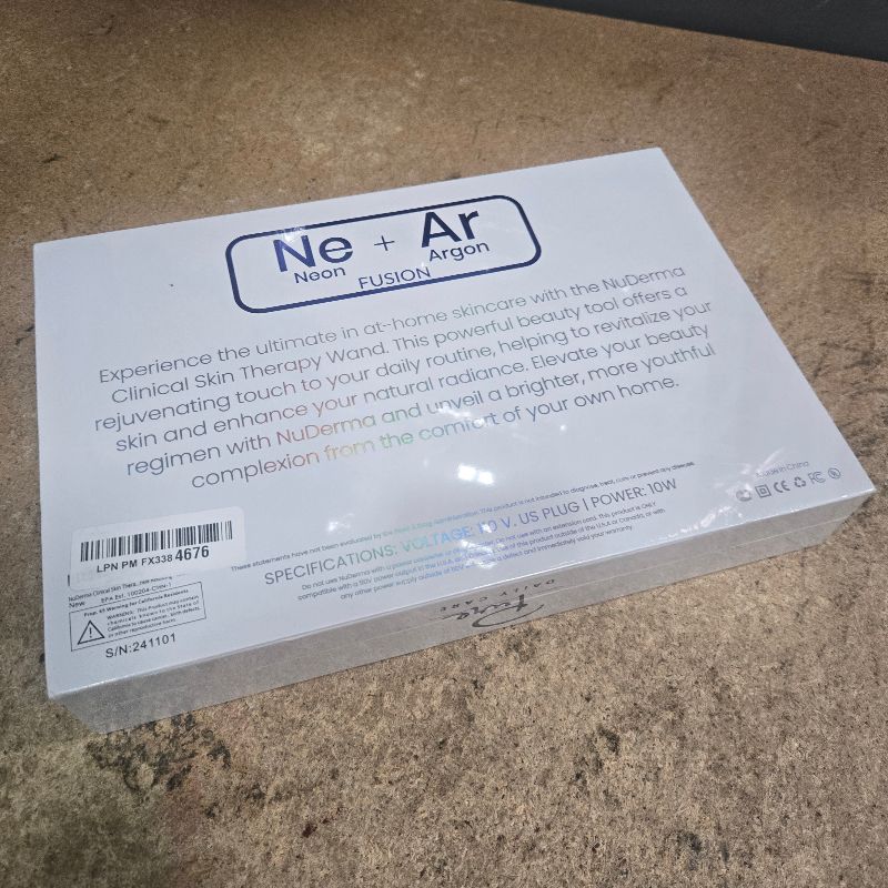 Photo 1 of **FACTORY SEALED** Pure Daily Care NuDerma Clinical Portable Skin Therapy Wand, Machine with 6 Fusion Neon + Argon Wands – Anti Aging - Clarifying - Skin Tightening & Radiance - Wrinkle Reducing