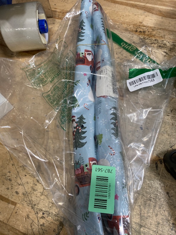 Photo 1 of **** blue wrapping paper not pink design **** RUSPEPA Reversible Wrapping Paper Roll for Girls, Mini Roll, Red and Pink Stripes and Diamond Pattern, Holiday Gift Wrap for Christmas, Valentine's Day, Merry Market Gifts, 17 Inches x 16.4 Feet