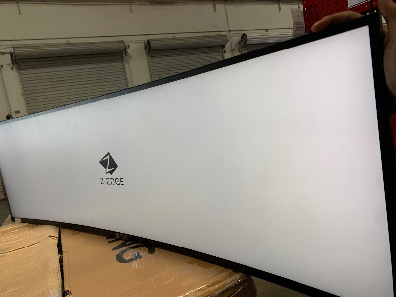 Photo 1 of (SOLD AS PARTS, NO CORDS) 5K Monitor, Z-Edge 49 inch IPS Curved Gaming Monitor, DQHD 5120x1440 Computer Monitor,144Hz, 32:9 Ultrawide, 1ms MPRT, 400 cd/m², 10bit, UG49W HDMI*2, DP*1, USB-C, PIP/PBP, Adjustable Stand