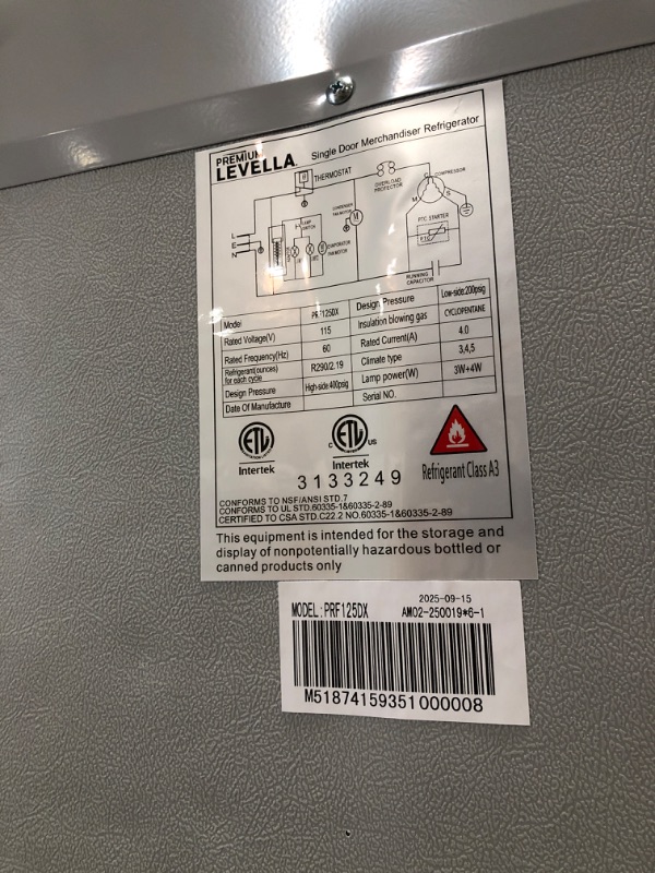 Photo 1 of Premium Levella 9 cu. ft. Commercial Display Refrigerator (model PRF90DX)