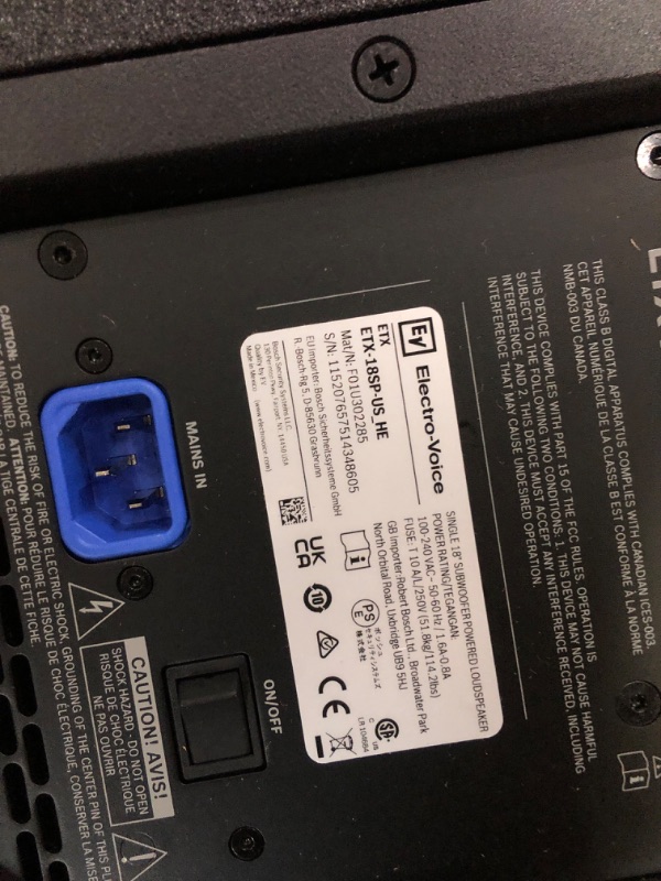 View 5 of (for parts sold, unfunctional) Electro-Voice ETX18SP 18" 1800 Watt Powered Subwoofer