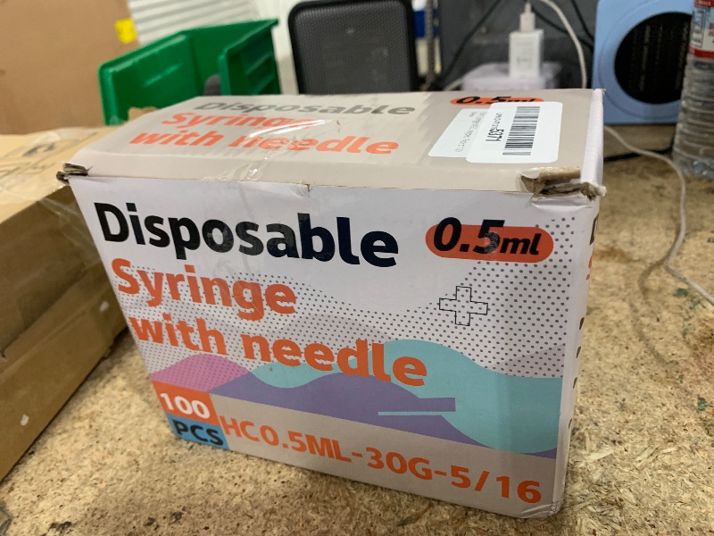 Photo 1 of 0.5mL Syringe 30G 5/16 Inch 8mm, Individually Wrapped, Pack of 100