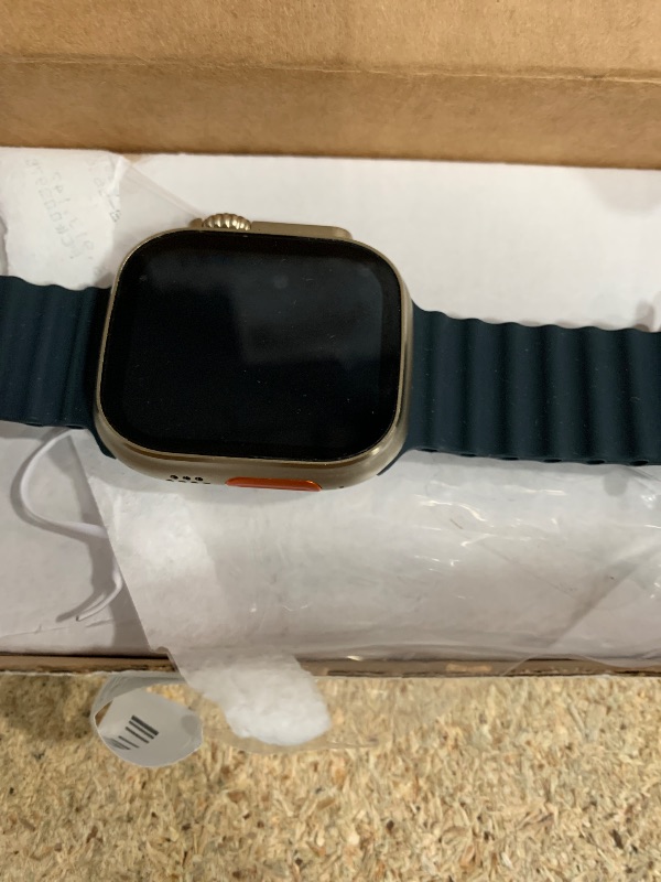 Photo 1 of *** UNAUTHENTIC APPLE PRODUCT *** Apple Watch Ultra [GPS + Cellular 49mm] Titanium Case with Midnight Ocean Band, One Size (Renewed)