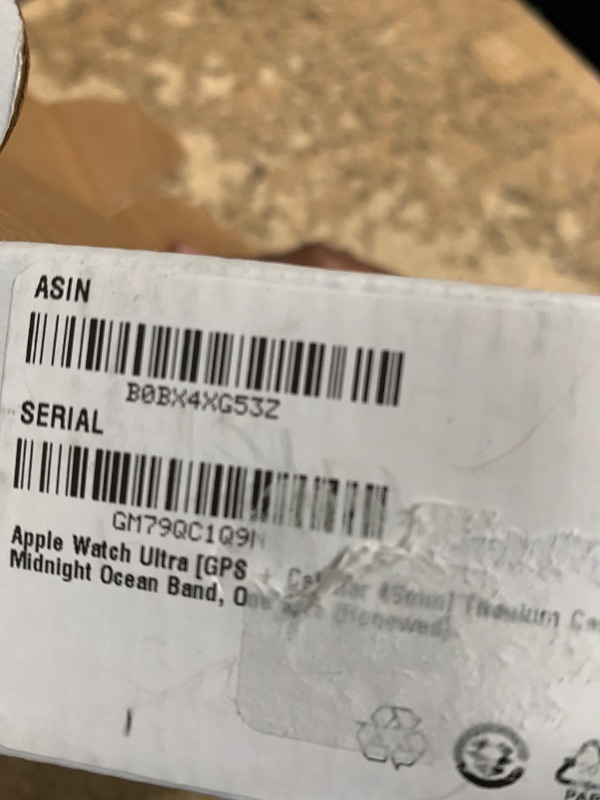 Photo 1 of *** UNAUTHENTIC APPLE PRODUCT *** Apple Watch Ultra [GPS + Cellular 49mm] Titanium Case with Midnight Ocean Band, One Size (Renewed)