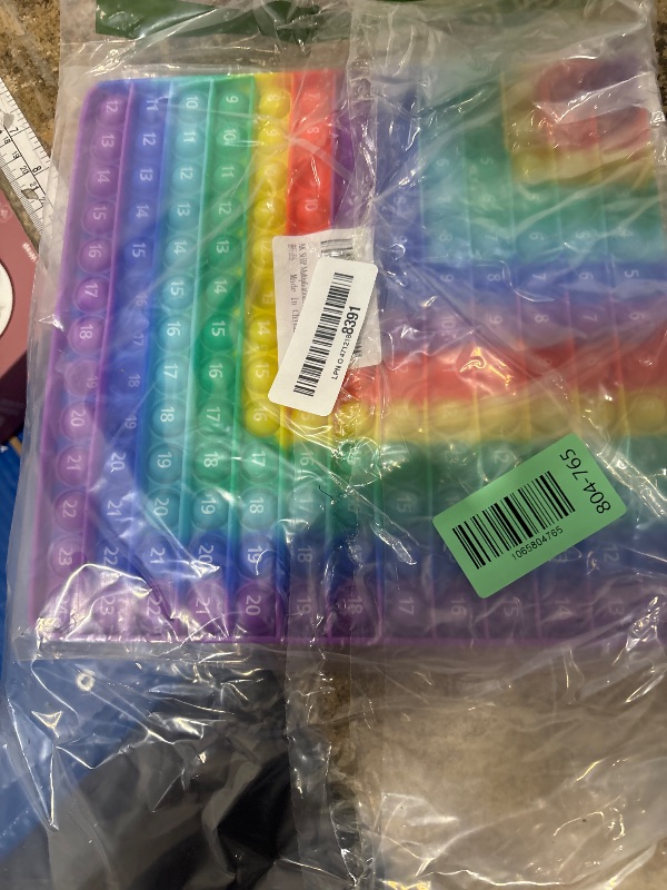 Photo 1 of ?AK-SHIP Multiplication Game Table, 12 X 12 Multiplication Math Board Numbers Addition and Multiplication Table in one, Rainbow Dimple Fingertip Toys, Stress Relieving ?1 Piece?