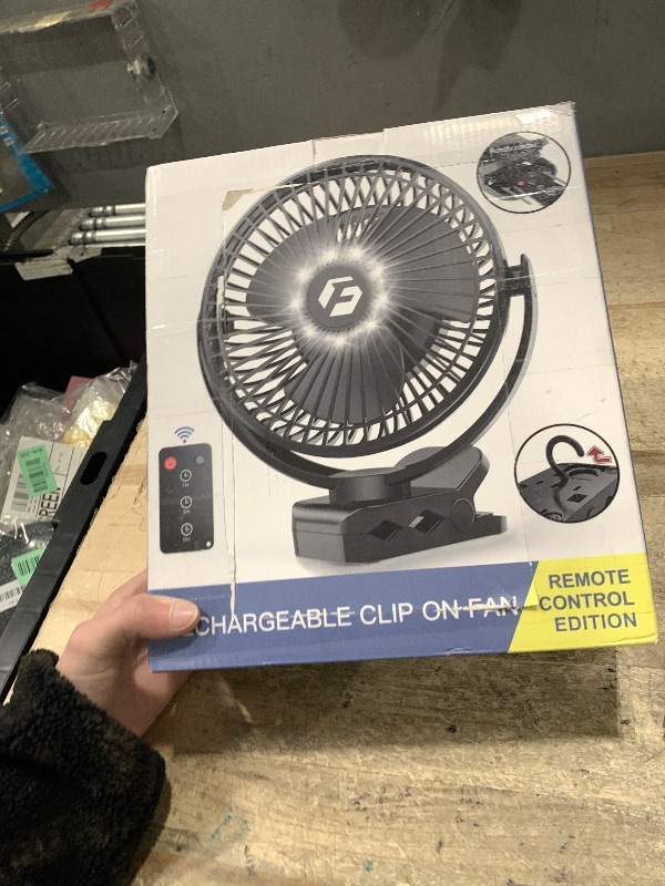 Photo 1 of *** CHECK COMMENTS***      Korbot 8-inch Clip-on Fan - 12000mAh Portable Rechargeable Battery With 3 Speeds and Strong Airflow, USB Small Desk Personal Quiet for Office, Stroller, Bedroom and Camping