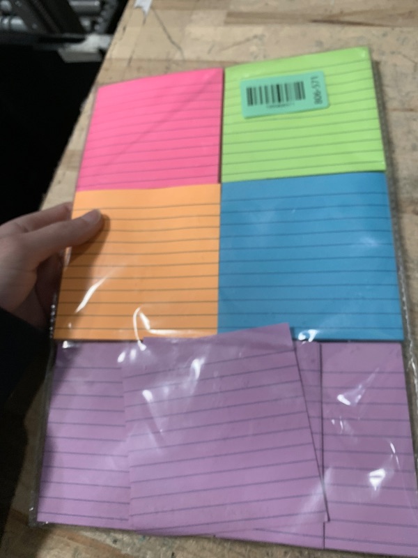 Photo 1 of (12 Pads) Lined Sticky Notes 4x4 in, 6 Bright Colors Self-Stick Note Pads, Strong Adhesive, 47 Sheets/Pad