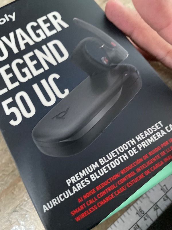Photo 1 of **DOES NOT CONNECT** Poly Voyager Legend 50 UC Bluetooth Headset with Charging Case - 4 Noise-Canceling Mics, AI NoiseBlockAI & WindSmart Tech - Bluetooth Headphones with Mic, Smart Call Controls, All-Day Comfort