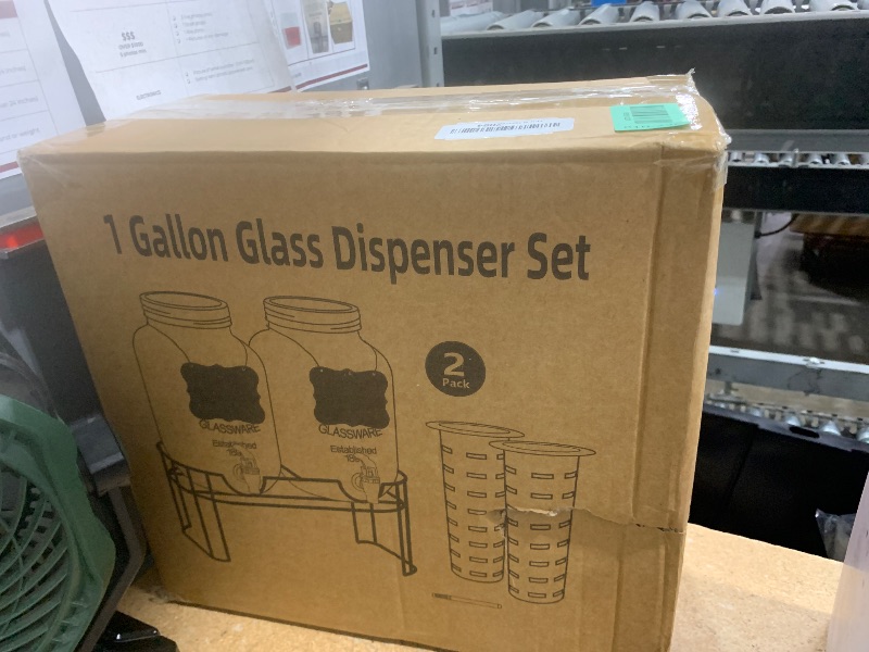 Photo 1 of 1 Gallon Glass Drink Dispensers For Parties?Lemonade Beverage Dispenser With Stand And Spigot For BBQ, Picnic, Party,Laundry Detergent Dispenser