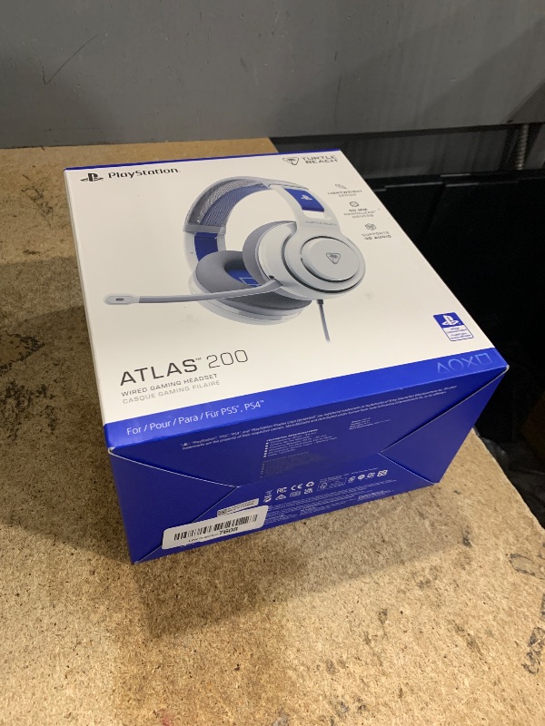 Photo 1 of ** see notes, for parts only *** Turtle Beach Atlas 200 Wired Gaming Headset Officially Licensed for PlayStation, PS5, PS4, 50mm Nanoclear Drivers, Flip-to-Mute Mic, Memory Foam Cushions, Floating Headband - WhiteLPNO467847608