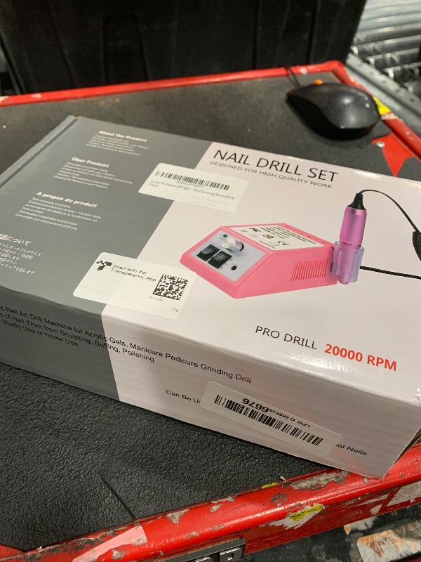 Photo 1 of ***MISSING PARTS***
Subay Professional Finger Toe Nail Care Electric Nail Drill Machine Manicure Pedicure Kit Electric Nail Art File Drill with 1 Pack of Sanding Bands (Pink)