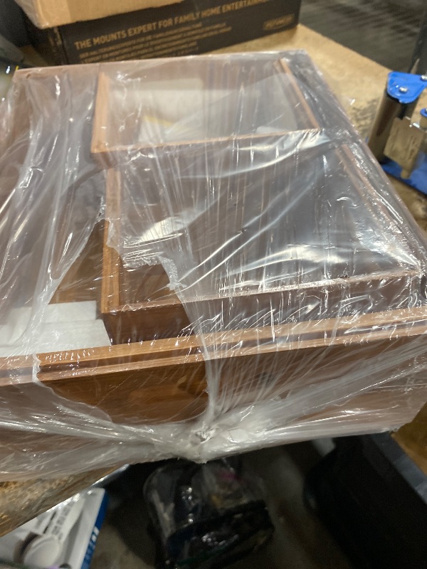 Photo 1 of [Upgraded] 2-tier Stackable Bamboo Pantry Storage Bins, Potato and Onion Storage Baskets with Handles, Removable Divider, Pantry Organizer Holder for Kitchen, Office, Cabinet, Fruit Storage (Walnut)