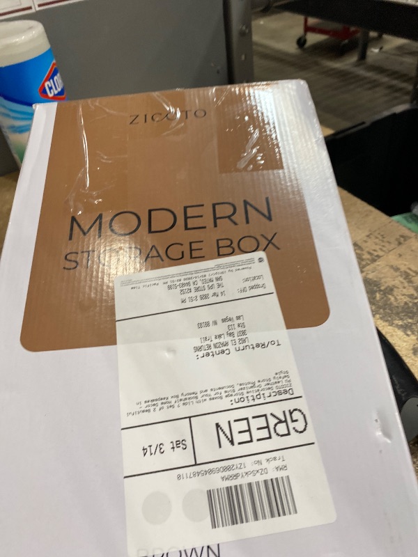 Photo 1 of **Only the big one** ZICOTO Decorative Storage Boxes with Lids – Set of 2 Beautiful PU Leather Organizer Bins for Your Bookshelf Home Decor - Safely Store Photos, Documents and Memory Box Keepsakes in Style