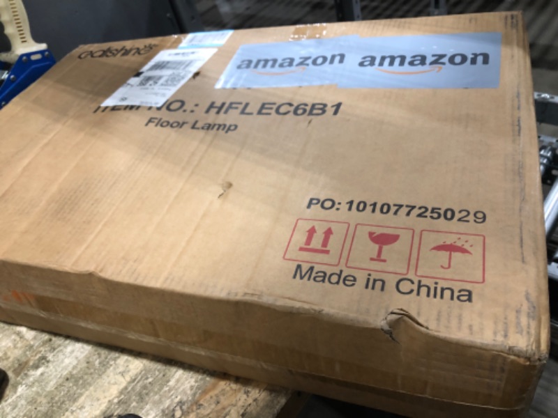 Photo 1 of ?Upgraded? Dimmable Floor Lamp, 1000 Lumens LED Edison Bulb Included, Arc Floor Lamps for Living Room Modern Standing Lamp with Linen Shade, Tall Lamp for Bedroom Office Dining Room- Black