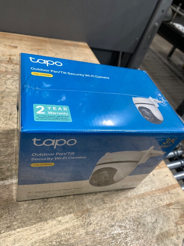 Photo 1 of *** FACTORY SEALED NEW ****Tapo 3K 5MP Outdoor Pan/Tilt Security Wi-Fi Camera – 360° View, Free Person/Vehicle Detection, Starlight Color Night Vision, IP66, Sound and Light Alarm, Works w/Alexa and Google Home, VistaCam 360°