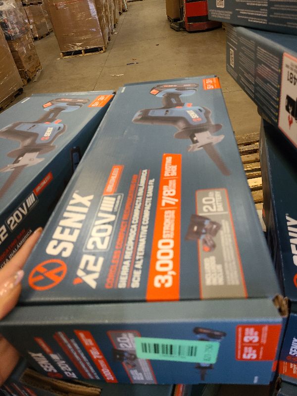 Photo 1 of SENIX PSRX2-M2-0 X2 20 Volt Max* 7/8-Inch Compact Reciprocating Saw Power Tool Set, Variable Speed, 3000 SPM Max, Tool-Less Blade Clamp, 3-Mode LED Light, Tool Only, Battery Not Included