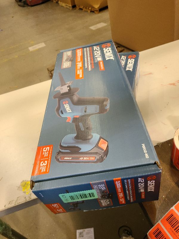 Photo 1 of SENIX PSRX2-M2-0 X2 20 Volt Max* 7/8-Inch Compact Reciprocating Saw Power Tool Set, Variable Speed, 3000 SPM Max, Tool-Less Blade Clamp, 3-Mode LED Light, Tool Only, Battery Not Included