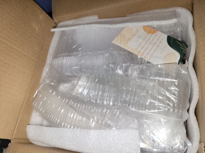 Photo 1 of 100 Pack 3 OZ Mini Dessert Cups with Lids and Spoons, Square Tall Plastic Parfait Cups Dessert Shooter Cups for Party, Small Plastic Dessert Cups for Pudding, Appetizers