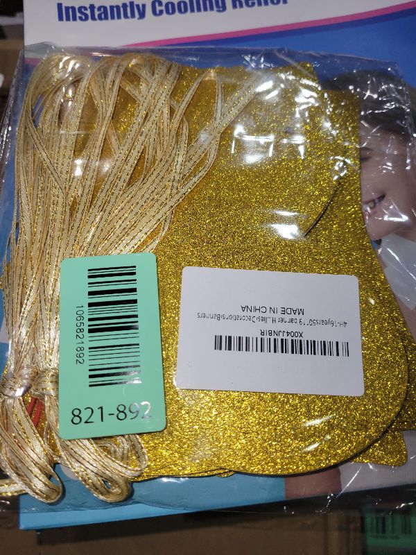 View 2 of 16 Years Of Being Awesome Gold Glitter Banner - 16th Birthday Decorations For Boys, Happy 16th Birthday Banner, Sweet 16 Party Decorations