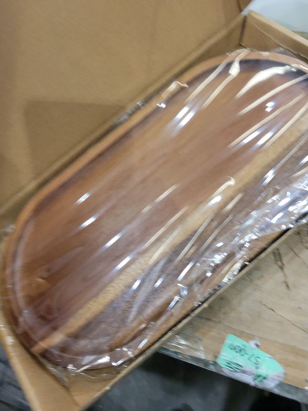 Photo 1 of 1 pcs Acacia Wood Tray 11.8×6 inch Boards Rustic Wooden Serving Trays Oval Platters Charcuterie for Party,Breakfast, Coffee Table, Home Decorative, Food Small Trays