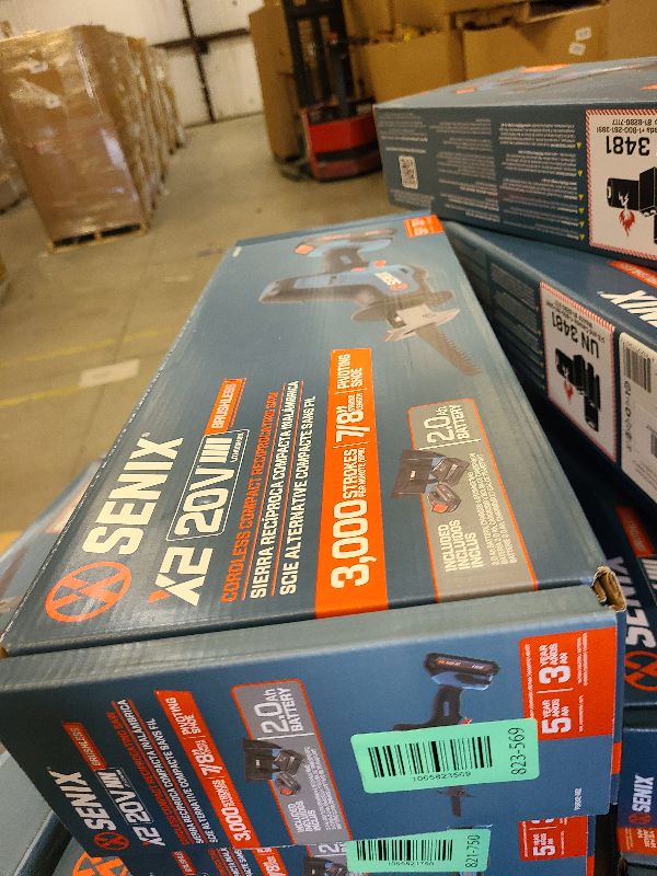 Photo 1 of SENIX PSRX2-M2-0 X2 20 Volt Max* 7/8-Inch Compact Reciprocating Saw Power Tool Set, Variable Speed, 3000 SPM Max, Tool-Less Blade Clamp, 3-Mode LED Light, Tool Only, Battery Not Included