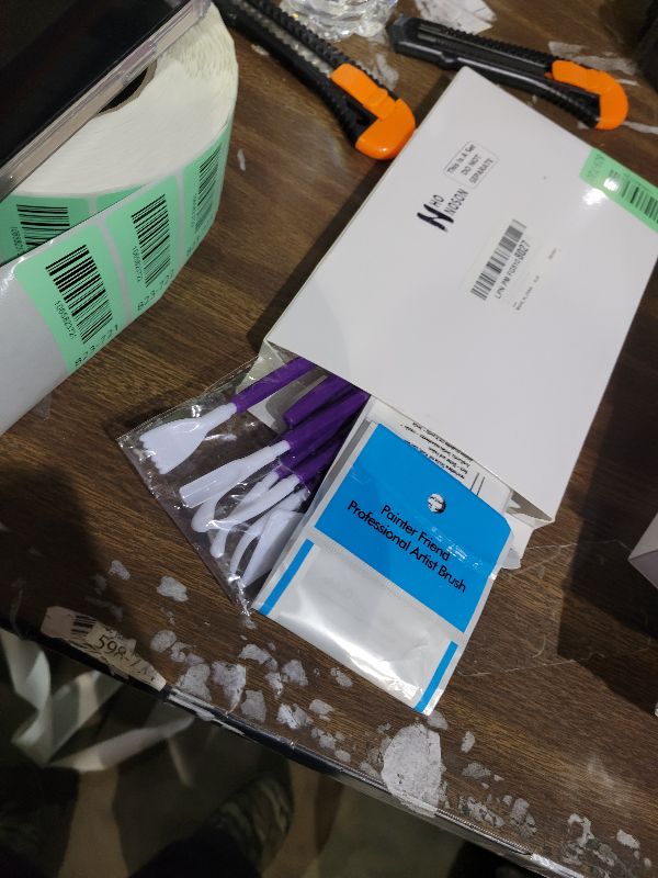 Photo 1 of 24 Pieces Cookie Decorating Fondant Cake Decorating Tool Set Include Brushes Sugar Stir Needle Fondant Modeling Tool Elbow and Straight Tweezer(Purple)