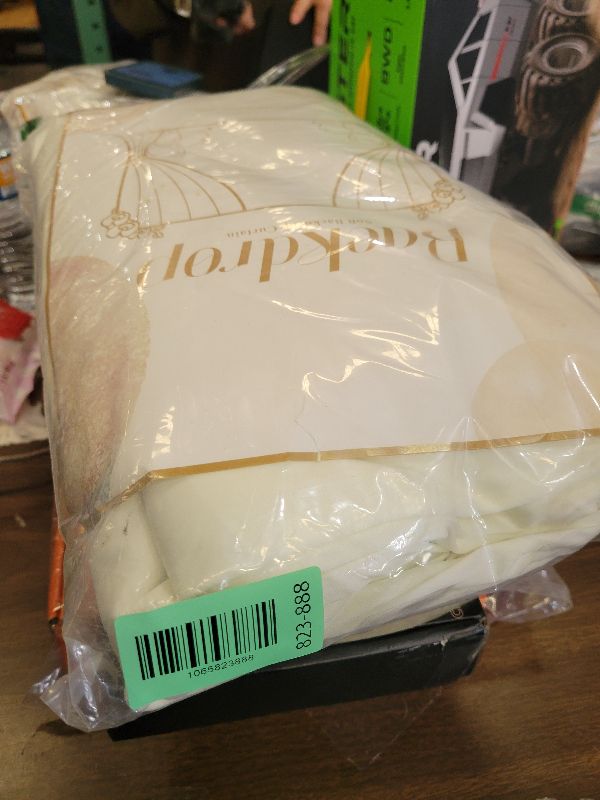 Photo 1 of 10 ft x 10 ft Wrinkle Free Ivory Backdrop Curtain for Wedding Parties, Polyester Ivory Photo Backdrop Drapes 2 Panels 5x10ft for Baby Shower Photoshoot Engagement Birthday Party Photography Background