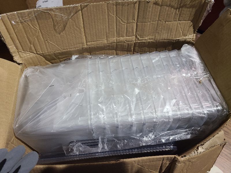 Photo 1 of 12 Pack Clear Storage Bins with Lids, 7 Quart Stackable Storage Boxes for Storage and Organization, Plastic Storage Containers with Lids, Plastic Bins with Handles for Office, Bedroom, Study Room