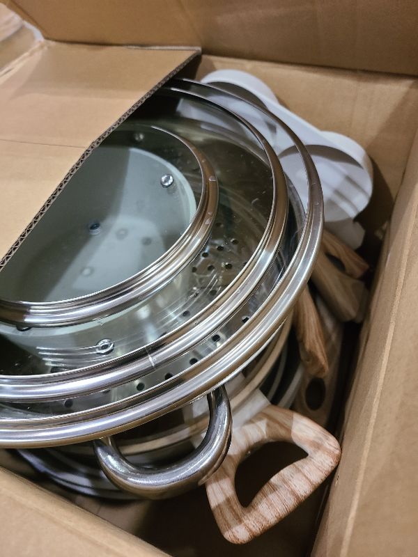 Photo 1 of 17 Pcs Pots and Pans Set Non stick?Cookware Sets White Granite Induction Cookware, Non-toxic Healthy Non Stick Kitchen Cooking Set with Frying Pans Set, Saucepans (PFAS, PFOA, PFOS Free) White