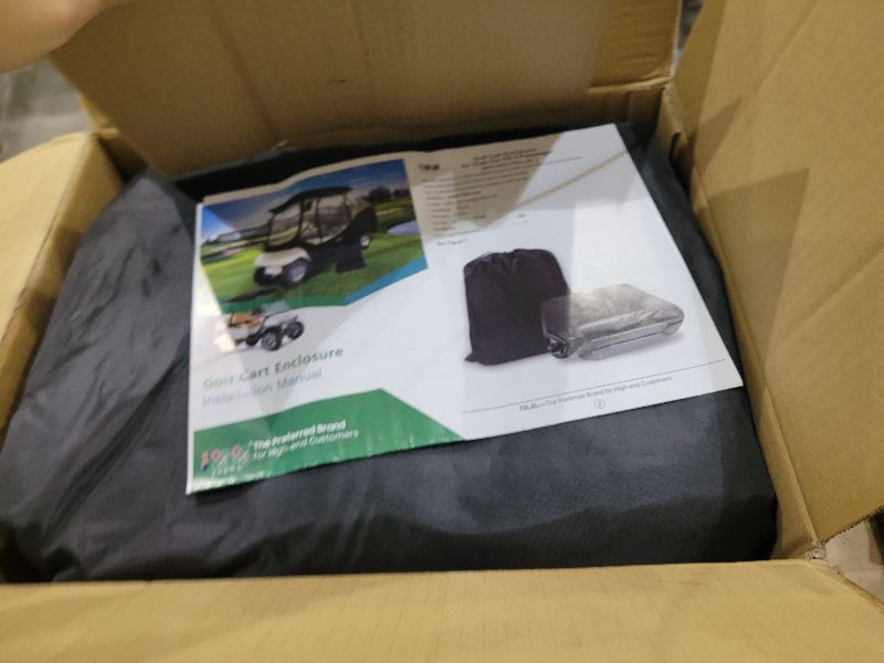 Photo 1 of 10L0L 4 Passenger Golf Cart Enclosure for Club Car DS Short Roof, 600D Waterproof Golf Cart Rain Cover, Heavy Duty Driving Enclosure, Snowproof Windproof, with Clear PVC Windows & Tail Light Panel