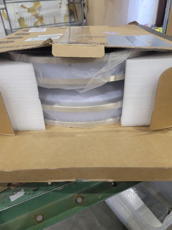 Photo 1 of 16Inch LED Ceiling Light Fixtures, Flush Mount Light Fixtures 50W, 5CCT Adjustable 2700K 3000K 4000K 5000K 6500K, Close to Ceiling Light for Kitchen Bathroom Kitchen Bedroom Brushed Nickel 2 Packs