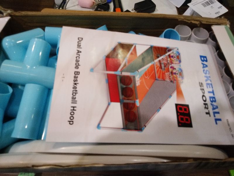 Photo 1 of 2-Player Arcade Basketball Game Set,Upgraded Indoor Hoop with LED Light Electronic Scoreboard 4 Balls,Carnival Games Sports Toys Kids 3-12 for Home Party Backyard Outdoor Boys Girls Toddlers Gifts