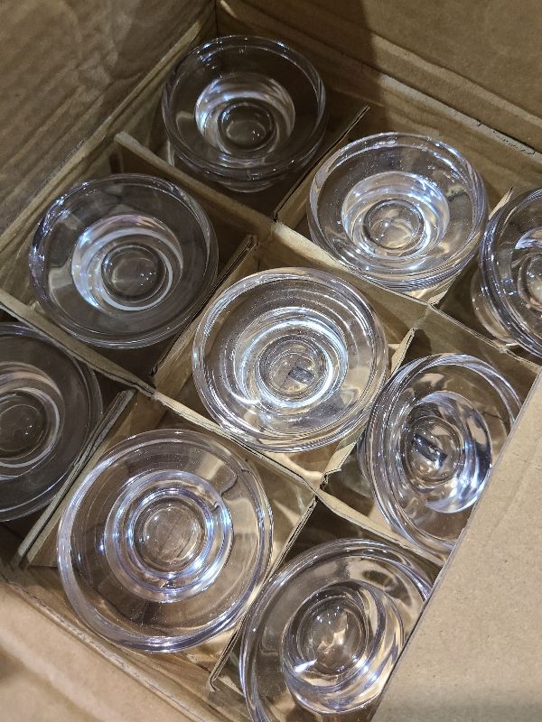 Photo 1 of 12 PCS Glass Taper Candle Holders Bulk Candlestick Holders Clear Short Tapered Candle Stick Holder Decor Set for Table Centerpiece Wedding Party Advent Christmas Home Decorations (12, Clear)