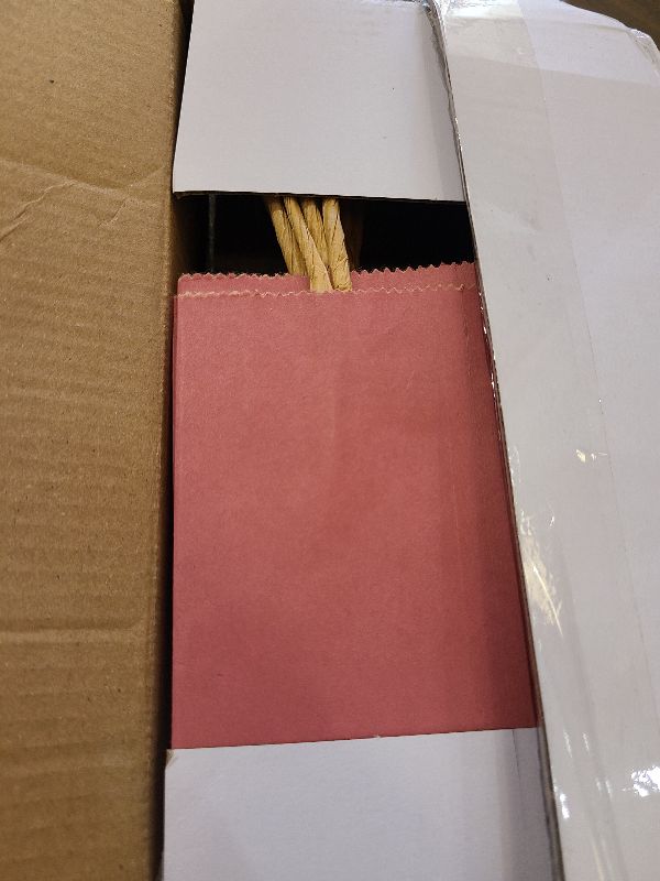 Photo 1 of 100 PCS Mini Gift Bags with Handles, 4.73"x2.36"x6.11" Party Favor Bags, 12 Colored Goodie Bags for Birthday Party, Kraft Paper Gift Bags Bulk for Wedding, Baby Shower, Celebrations, Party Supplies