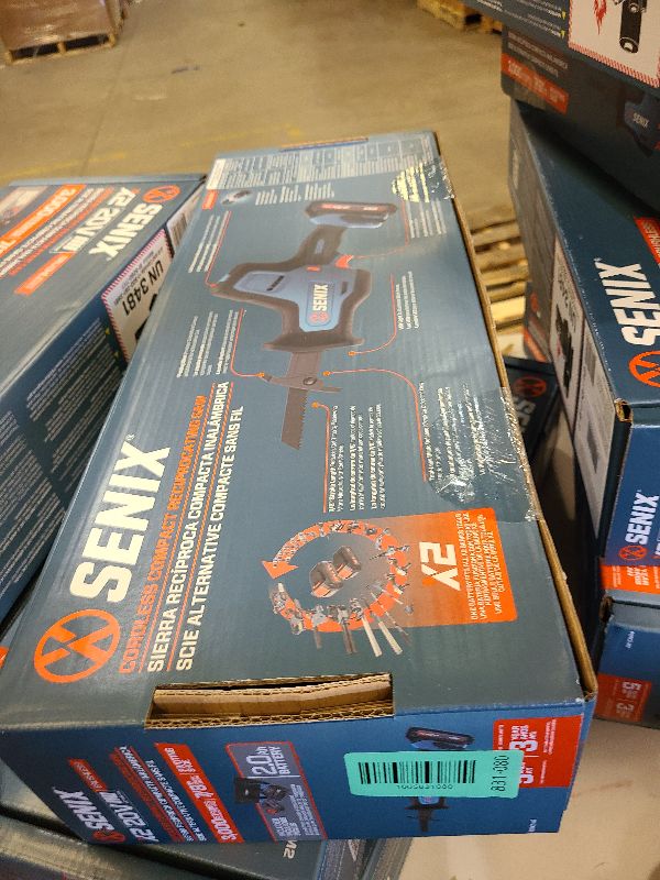 Photo 1 of SENIX PSRX2-M2-0 X2 20 Volt Max* 7/8-Inch Compact Reciprocating Saw Power Tool Set, Variable Speed, 3000 SPM Max, Tool-Less Blade Clamp, 3-Mode LED Light, Tool Only, Battery Not Included