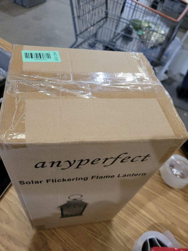 Photo 1 of 18'' Glass Solar Lantern Outdoor Waterproof, Large Hanging Solar Lanterns with Flickering Flame Lights, Metal Outdoor Lantern Decorative for Patio Garden Backyard Tabletop Mothers Day Gifts Mom