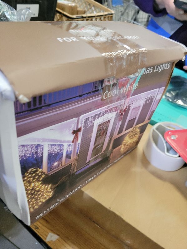 Photo 1 of 132FT 1332 LED Outdoor Christmas Lights - 296 Ice Drops, 12 Pro Modes with Timer Memory & Brightness, Waterproof Hanging Ice String Light for Holiday Wedding Garden Fence House Decor (Cool White)