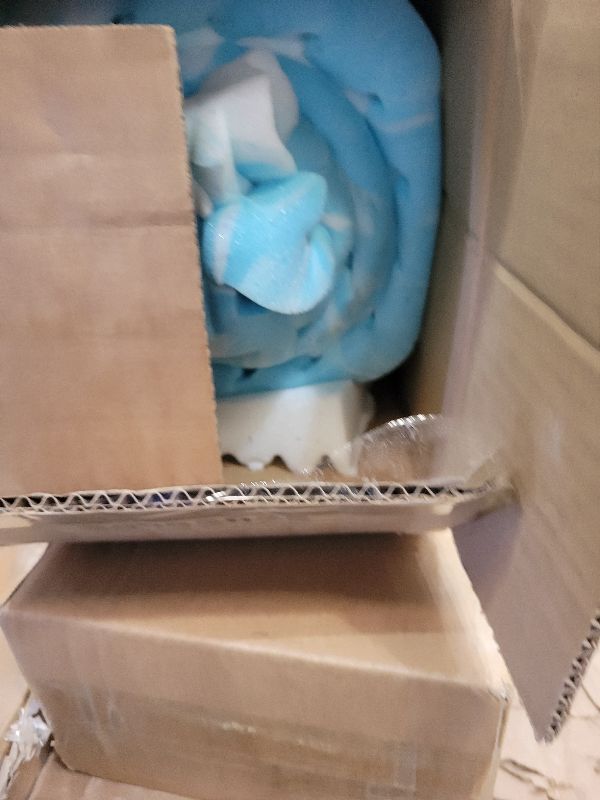 Photo 1 of 2 Inch 5-Zone Twin Memory Foam Mattress Topper, Gel Infused Foam Mattress Topper for Pressure Relief, CertiPUR-US Certified Twin Bed Topper,Blue, 38"×75"