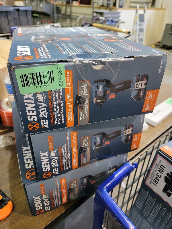 Photo 1 of SENIX X2 20 Volt Max* 3/8-Inch Cordless Impact Wrench, Brushless Motor, 365 Foot-Pounds of Max Torque, 4-Speed, Includes Storage Bag, Battery and Charger Included (PDWX2-M11)