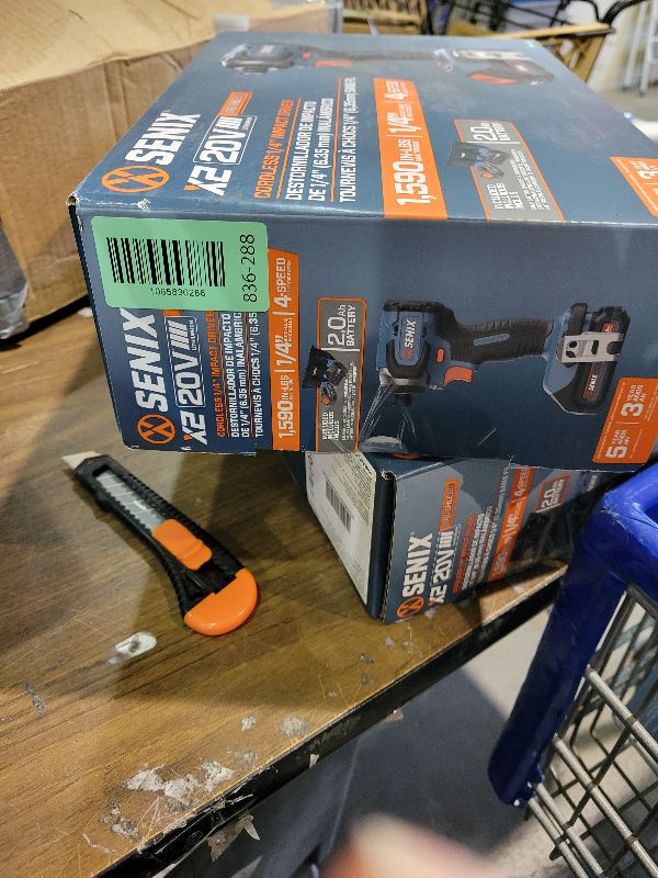 Photo 1 of SENIX X2 20 Volt Max* 3/8-Inch Cordless Impact Wrench, Brushless Motor, 365 Foot-Pounds of Max Torque, 4-Speed, Includes Storage Bag, Battery and Charger Included (PDWX2-M11)